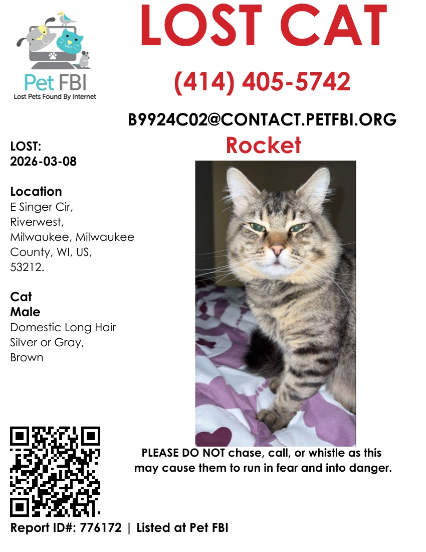Pet FBI Report ID #776172 for a LOST CAT | Pet FBI Pets Found By